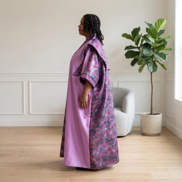 Amani Lavender & Plum African Maxi Kaftan Dress
