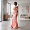 Nia Blush Pink African Evening Gown