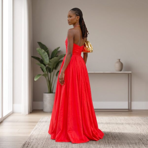 Kamaria Crimson Red African Ball Gown
