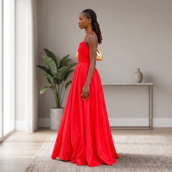 Kamaria Crimson Red African Ball Gown