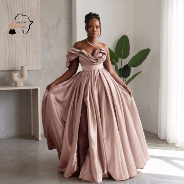 Malkia Off White African Ball Gown