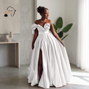 Malkia Off White African Ball Gown