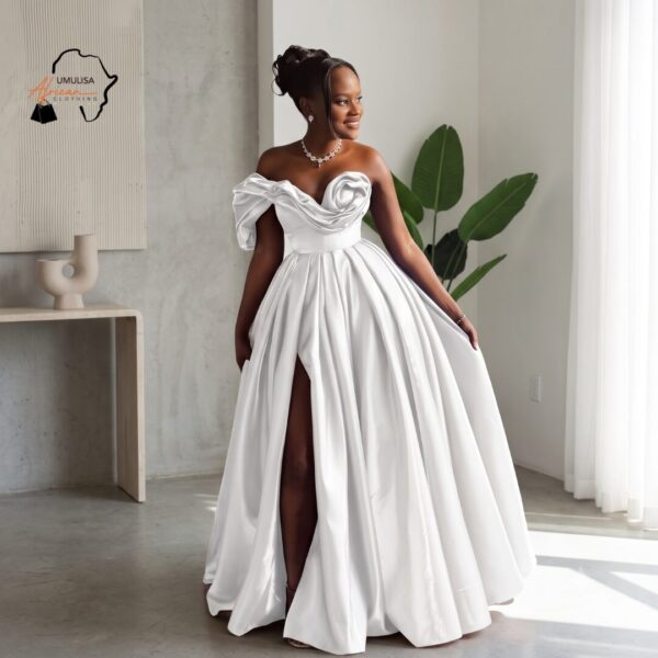 Malkia Off White African Ball Gown