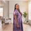 Ayana Plum & Midnight Floral African Maxi Dress