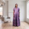 Ayana Plum & Midnight Floral African Maxi Dress