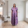 Ayana Plum & Midnight Floral African Maxi Dress