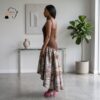 Zawadi Cocoa Brown & Ivory High-Low African Dress