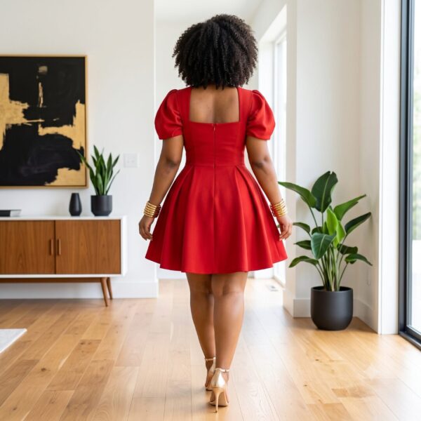 Amina Multicolor African Puff Sleeve Mini Dress