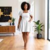 Amina Multicolor African Puff Sleeve Mini Dress