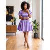 Amina Multicolor African Puff Sleeve Mini Dress