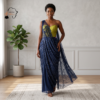 155 Zuri Navy Blue & Lime Green African Umukenyero