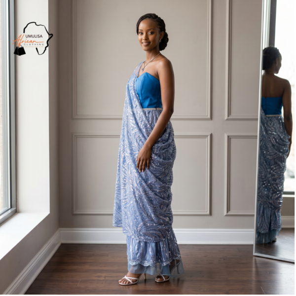 Adia Sapphire Blue, Ice Blue & Silver African Umukenyero