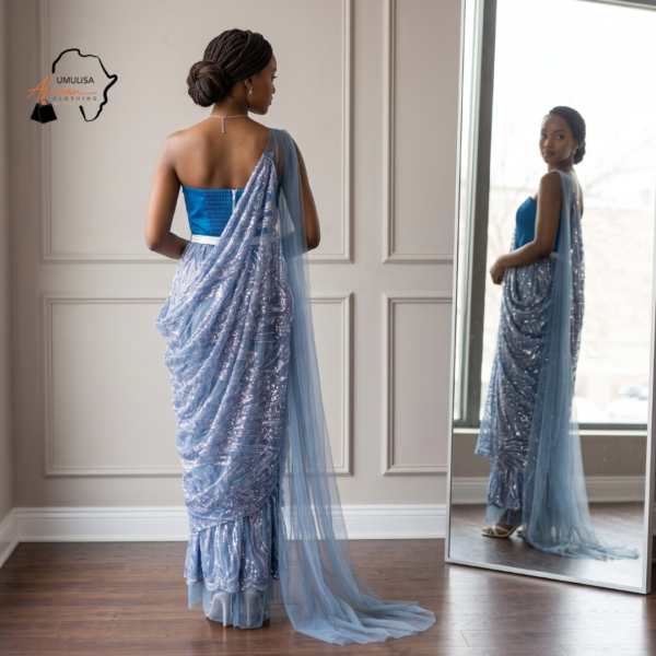 Adia Sapphire Blue, Ice Blue & Silver African Umukenyero