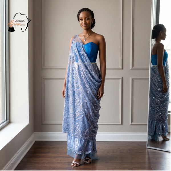 Adia Sapphire Blue, Ice Blue & Silver African Umukenyero