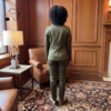 Amara Olive Green & Red African Two-Piece Suit